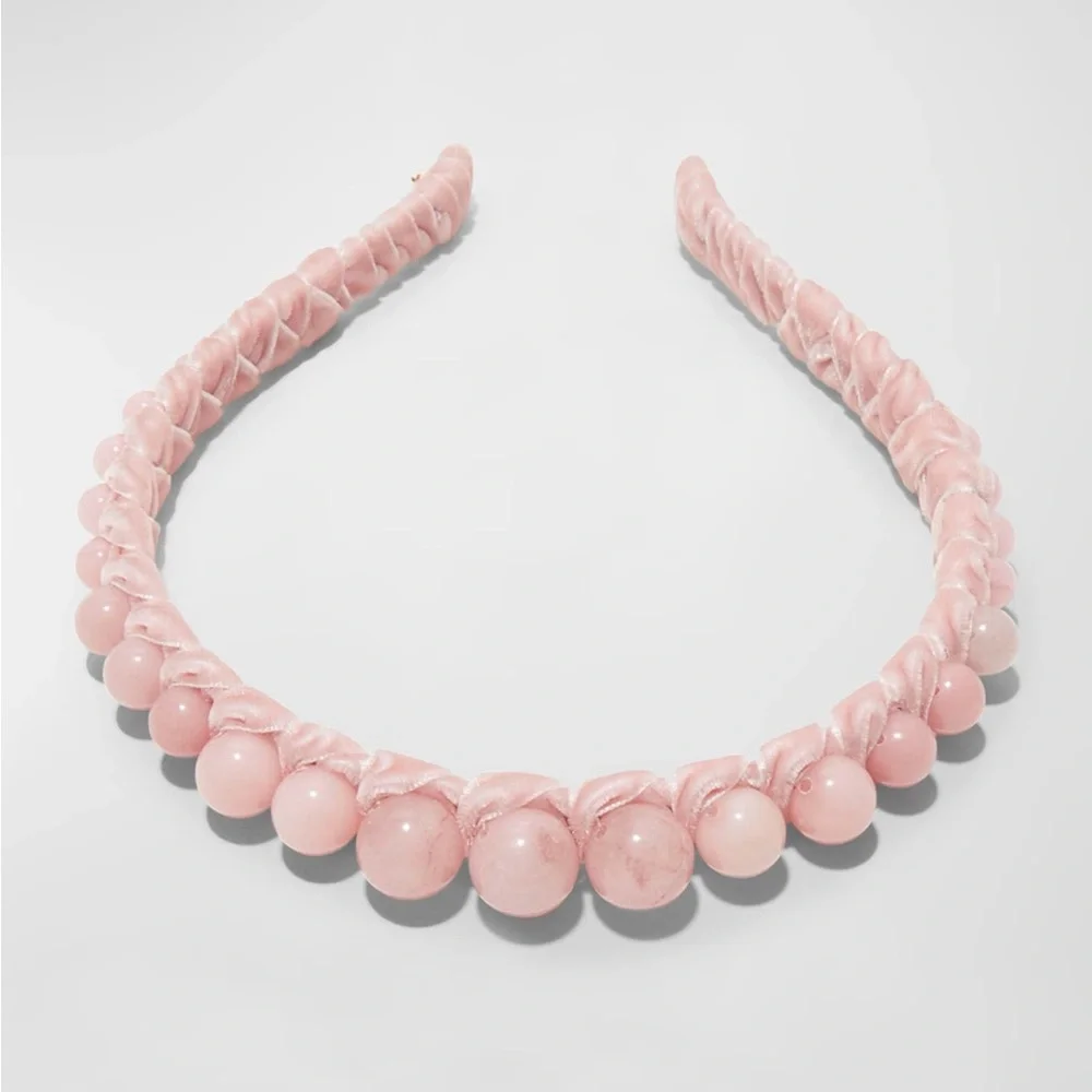LELE SADOUGHI Graduated Stone Bead Headband - Rose (Price Firm)